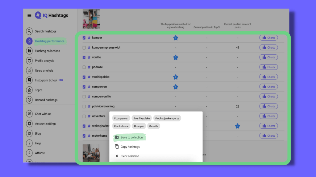 hashtag performance iq hashtags collections  instagram